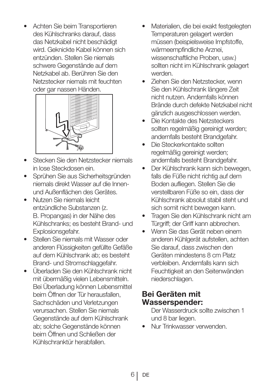 Bei geräten mit wasserspender | Blomberg SSM 1350 iF A++ User Manual | Page 43 / 165