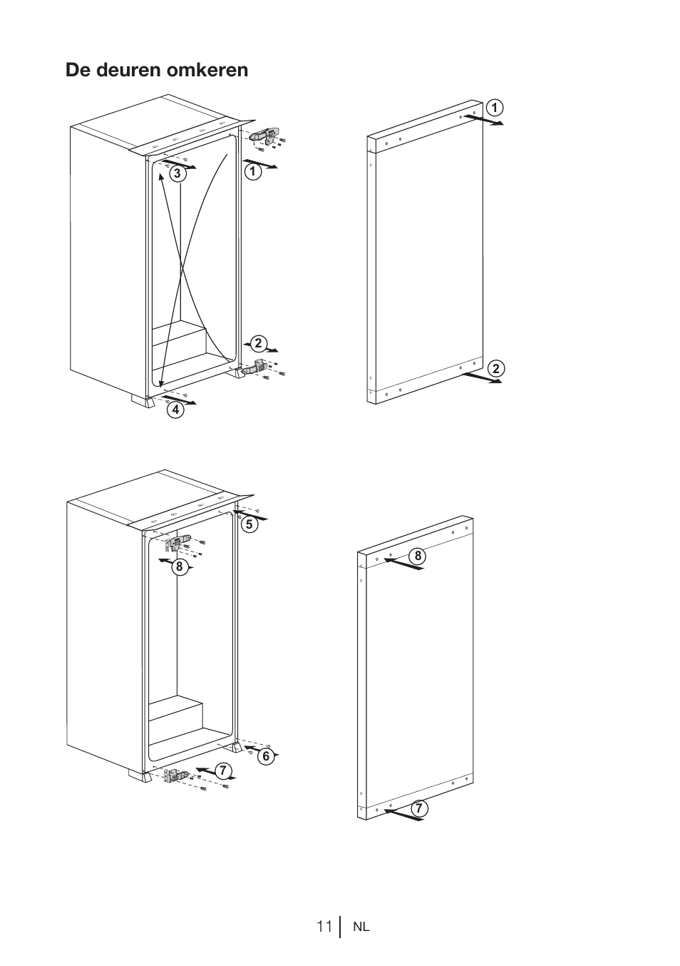 De deuren omkeren | Blomberg SSM 1350 iF A++ User Manual | Page 66 / 165