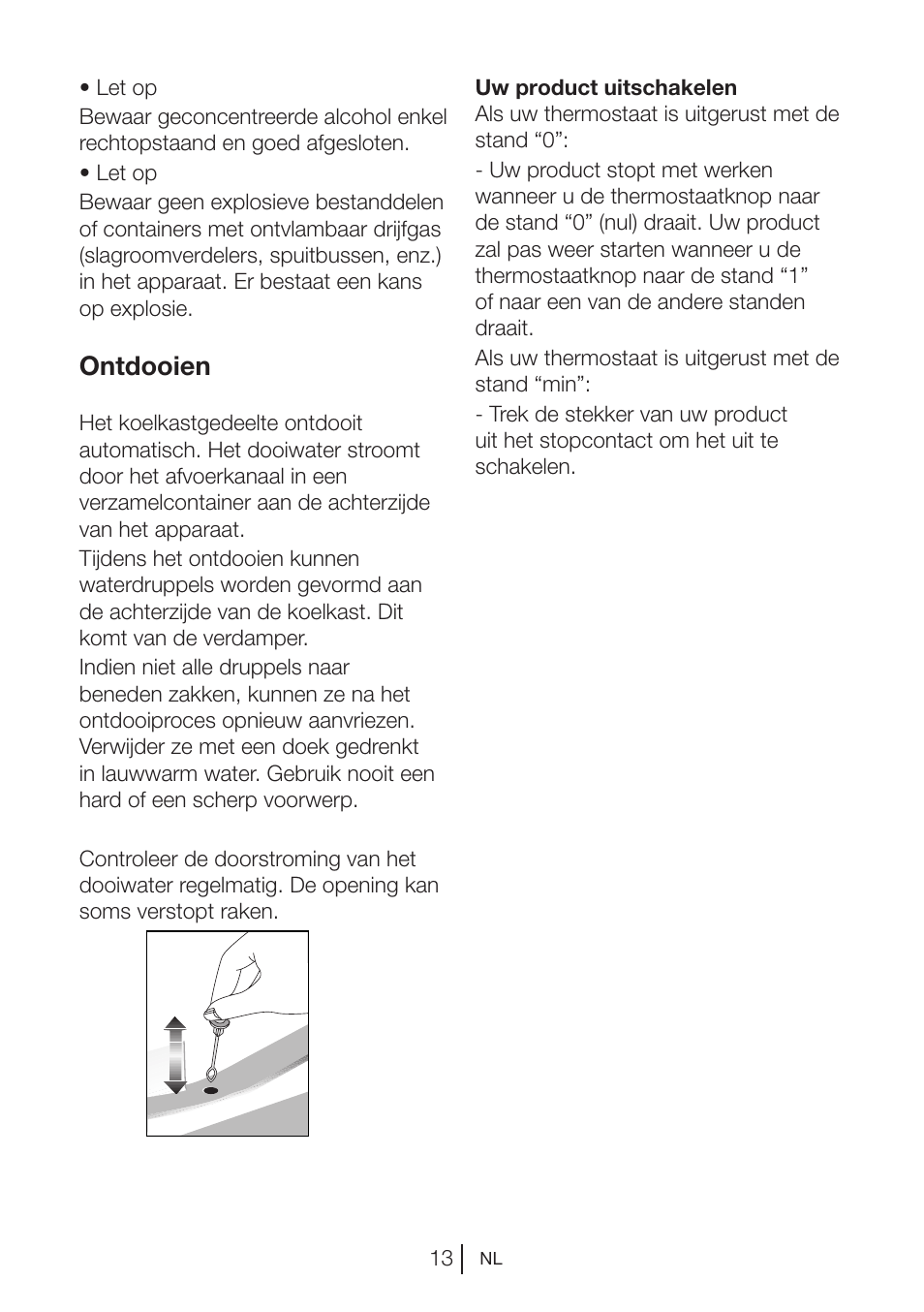 Ontdooien | Blomberg SSM 1350 iF A++ User Manual | Page 68 / 165