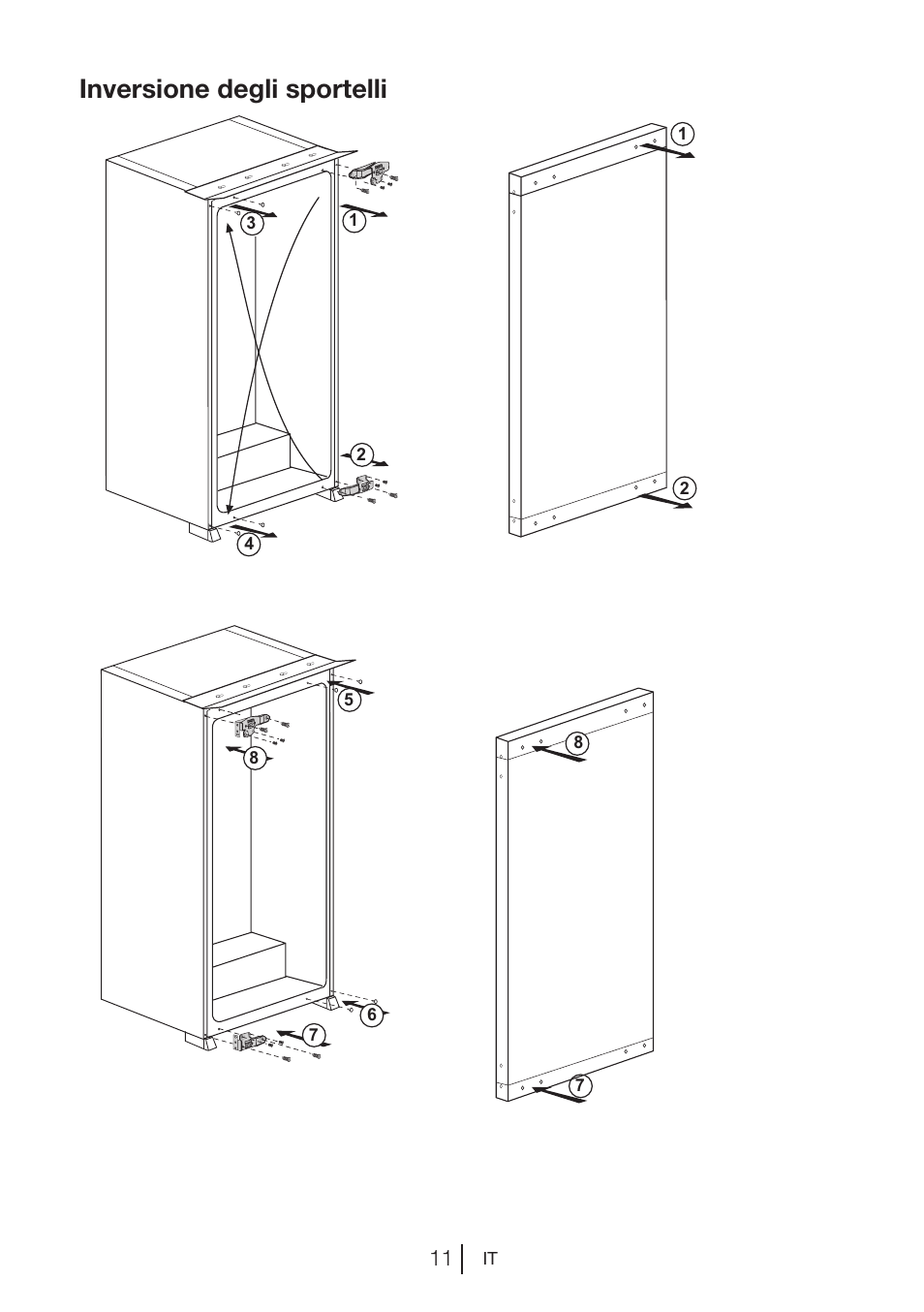 Inversione degli sportelli | Blomberg SSM 1350 iF A++ User Manual | Page 83 / 165