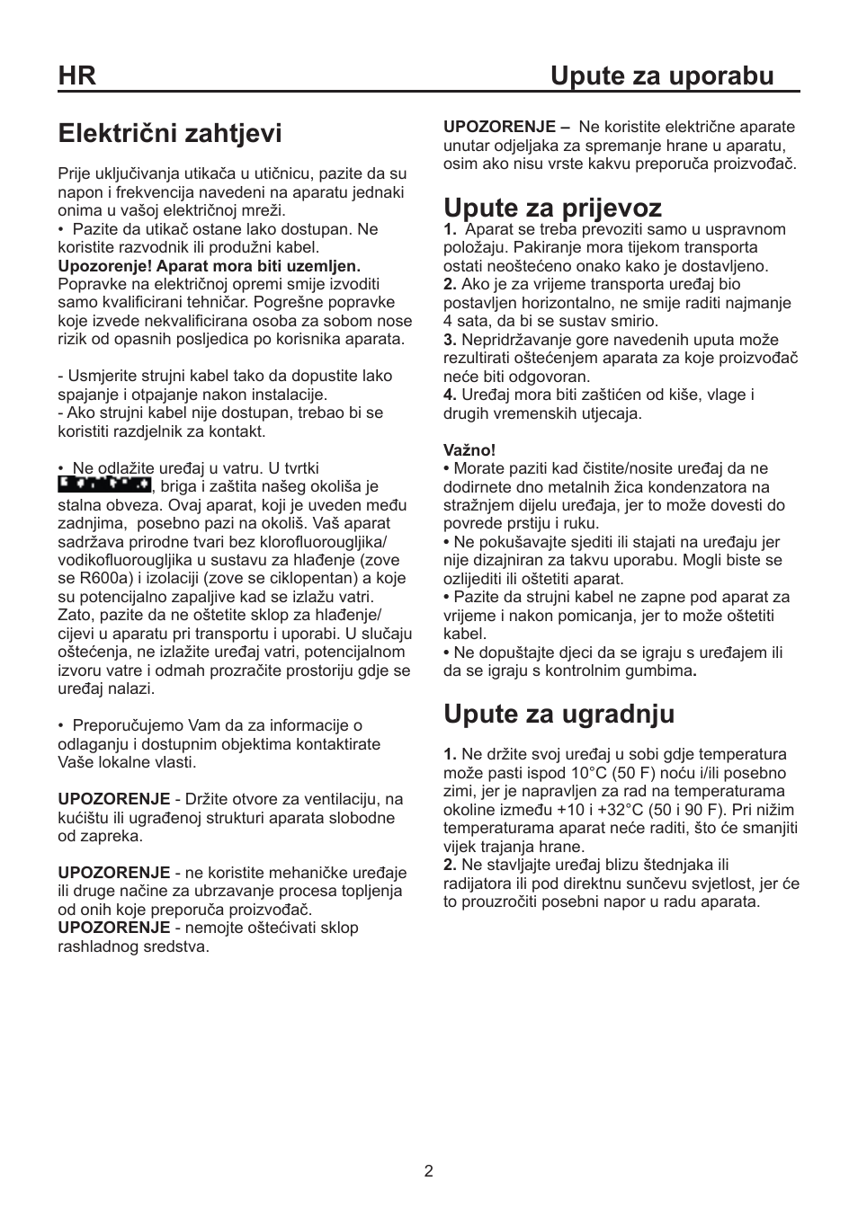 Hr upute za uporabu električni zahtjevi, Upute za prijevoz, Upute za ugradnju | Blomberg KSE 1550 i User Manual | Page 71 / 157