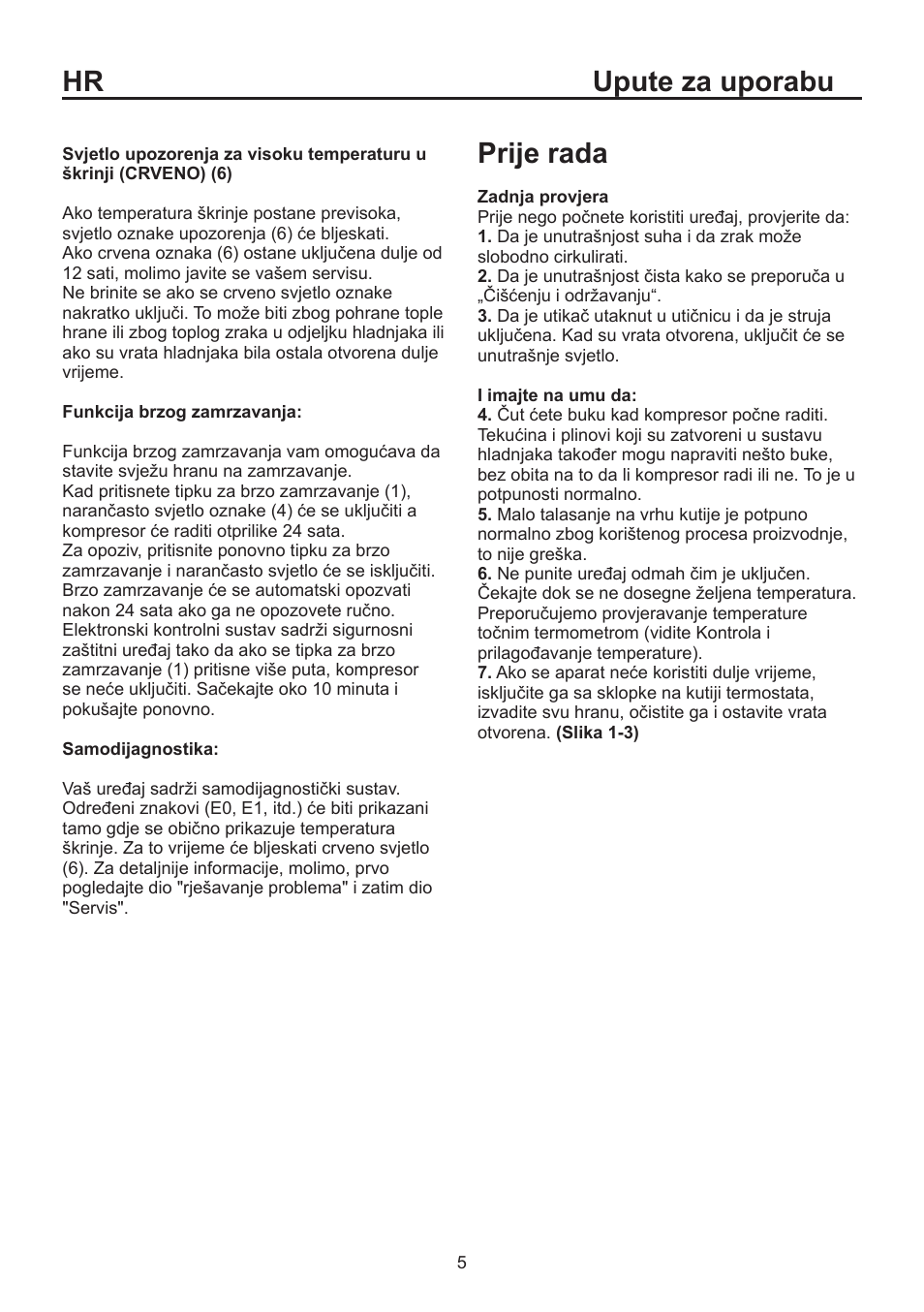 Hr upute za uporabu, Prije rada | Blomberg KSE 1550 i User Manual | Page 74 / 157