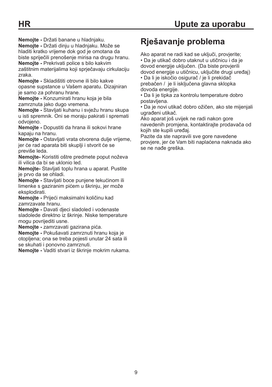 Hr upute za uporabu, Rješavanje problema | Blomberg KSE 1550 i User Manual | Page 78 / 157