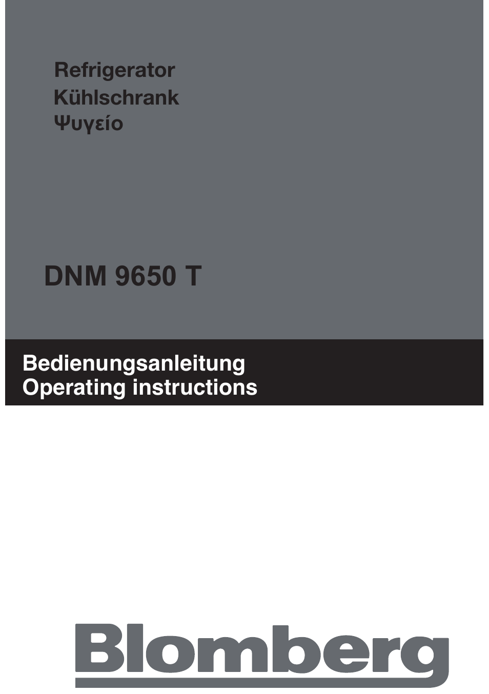 Blomberg DNM 9650 T User Manual | 117 pages