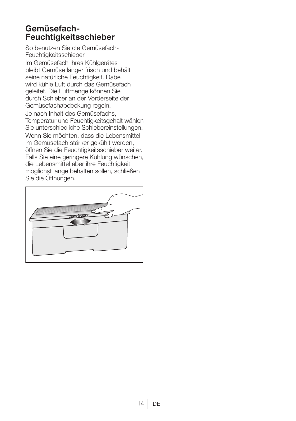 Gemüsefach- feuchtigkeitsschieber | Blomberg DNM 9650 T User Manual | Page 35 / 117