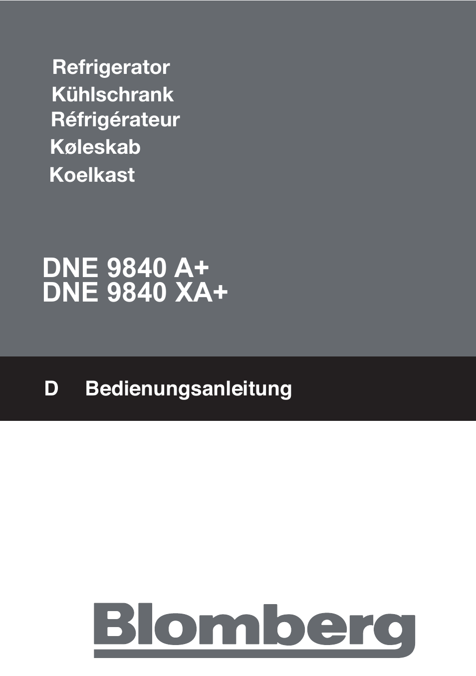 Blomberg DNE 9840 A+ User Manual | 95 pages