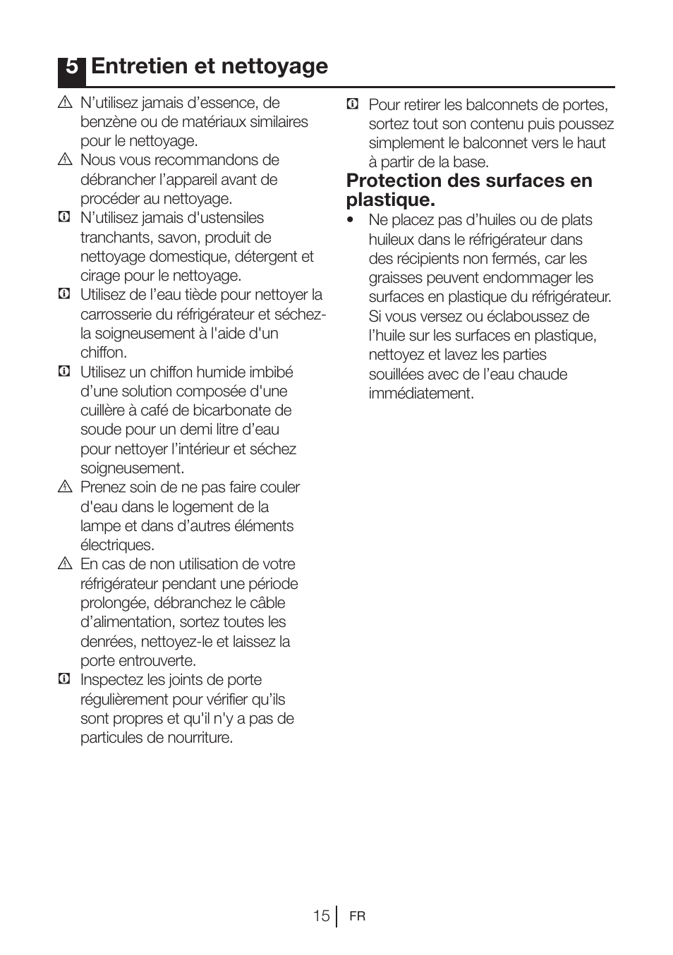 5entretien et nettoyage, Protection des surfaces en plastique | Blomberg DNE 9840 A+ User Manual | Page 54 / 95