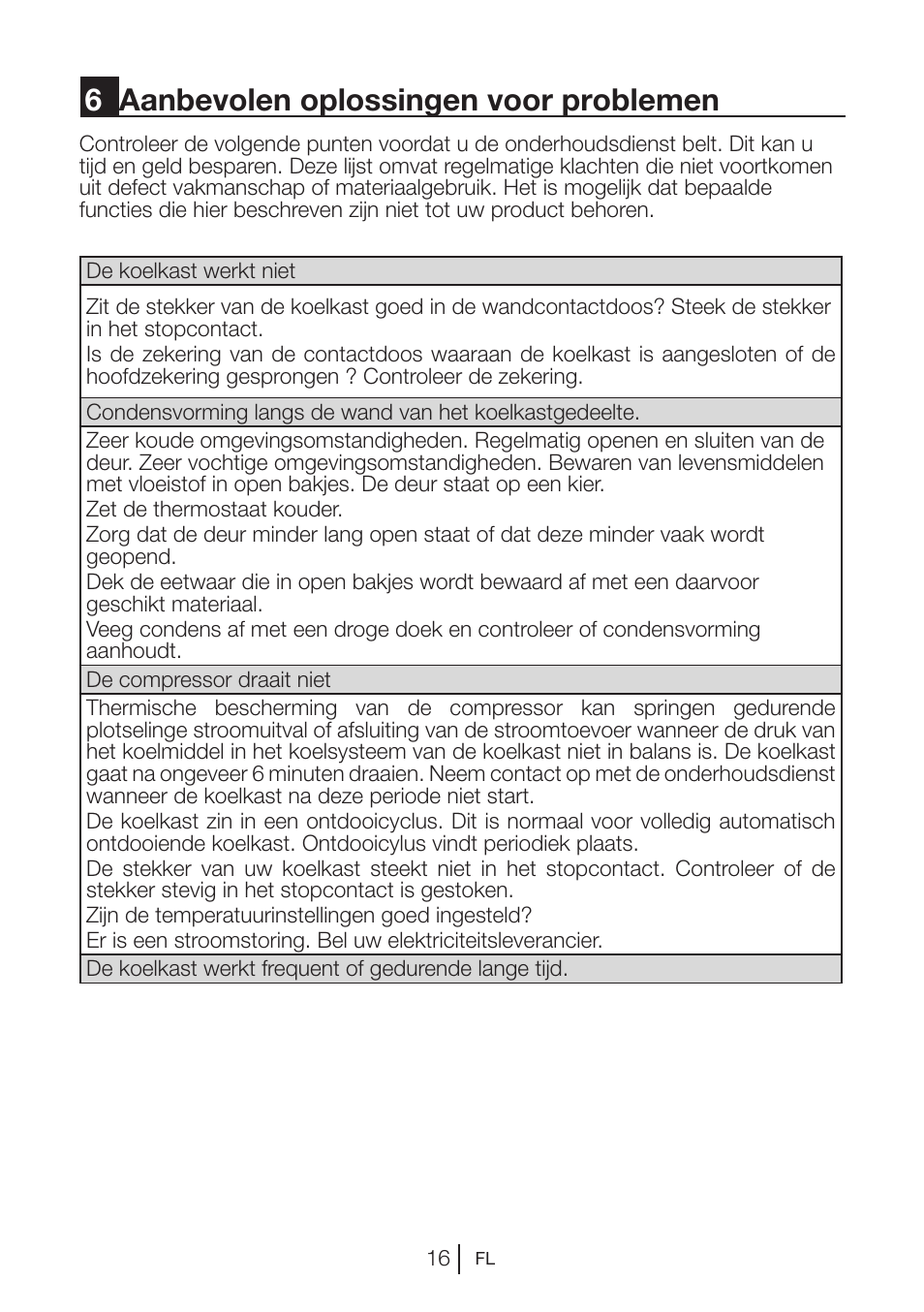 6aanbevolen oplossingen voor problemen | Blomberg DNE 9840 A+ User Manual | Page 92 / 95