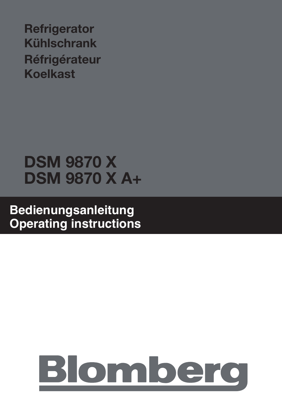 Blomberg DSM 9870 X User Manual | 81 pages