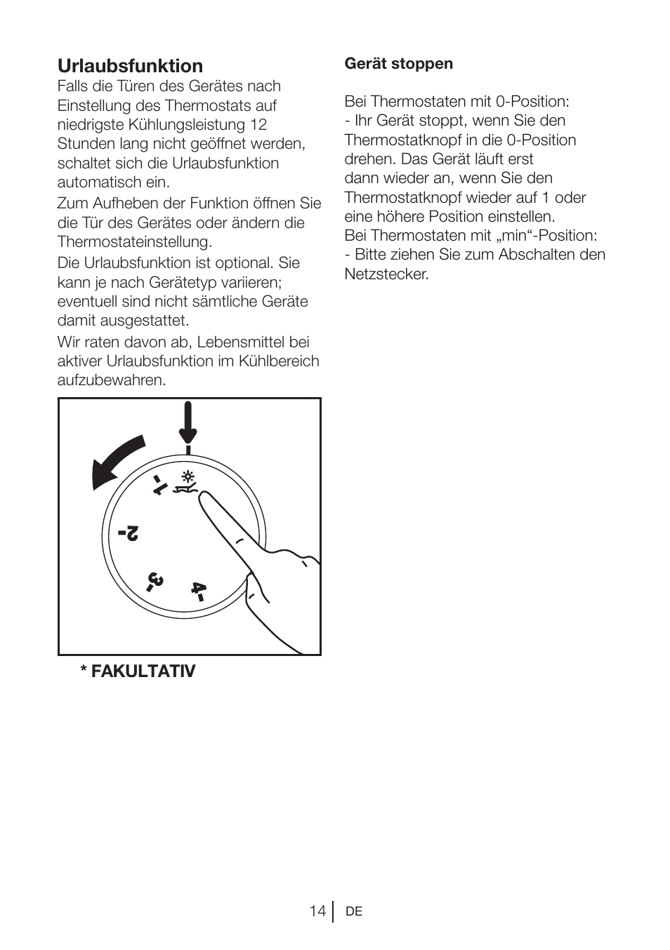 Urlaubsfunktion | Blomberg DSM 9870 X User Manual | Page 34 / 81