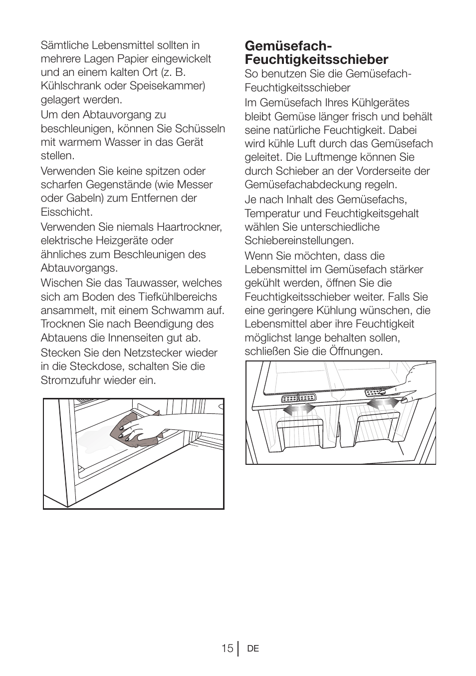 Gemüsefach- feuchtigkeitsschieber | Blomberg DSM 9870 X User Manual | Page 35 / 81
