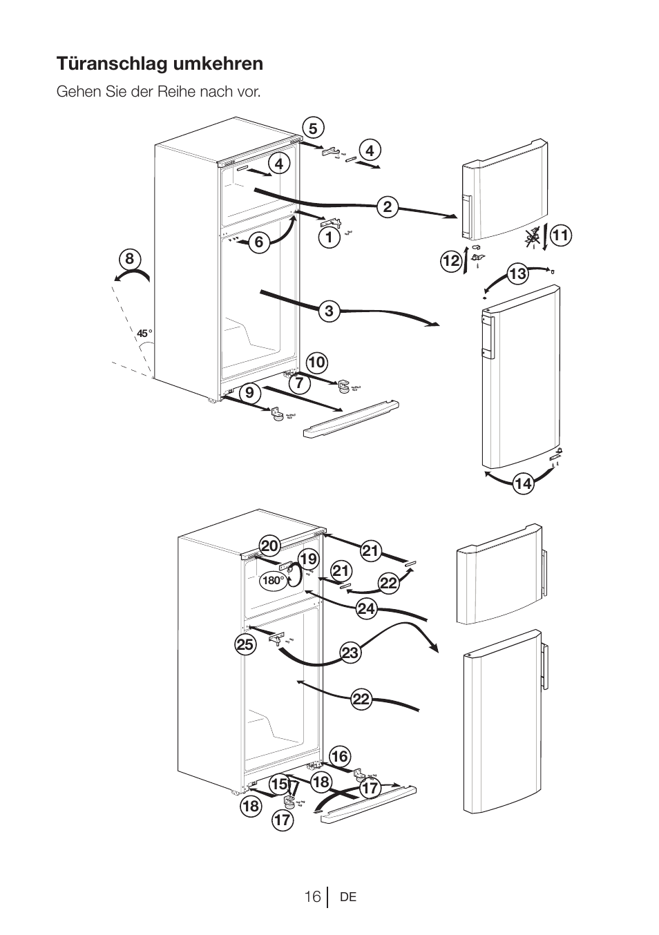 Türanschlag umkehren | Blomberg DSM 9870 X User Manual | Page 36 / 81