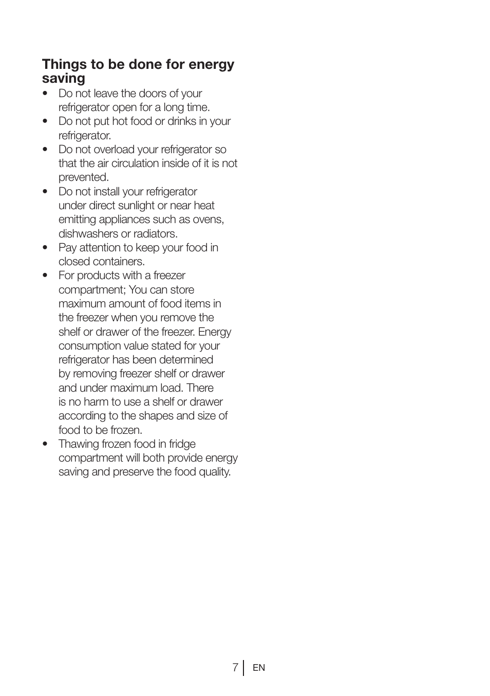 Things to be done for energy saving | Blomberg DSM 9870 X User Manual | Page 8 / 81