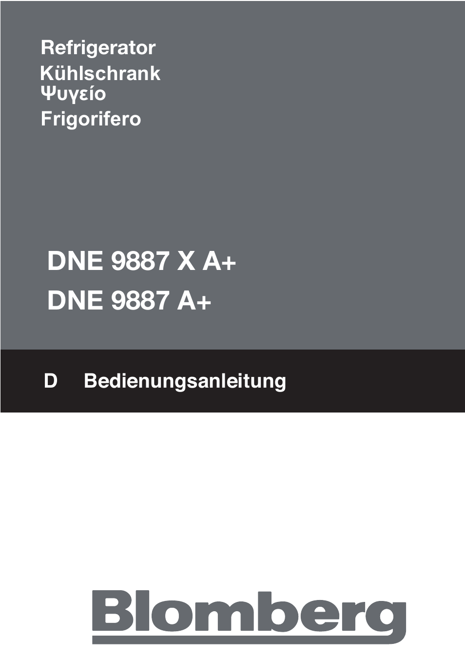 Blomberg DNE 9887 A+ User Manual | 80 pages