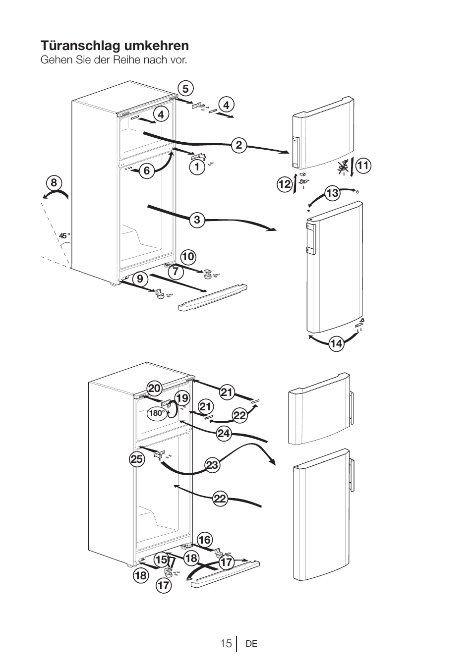 Türanschlag umkehren | Blomberg DNE 9887 A+ User Manual | Page 35 / 80