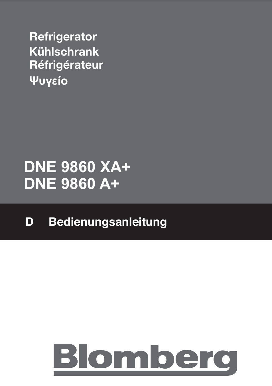 Blomberg DNE 9860 X A+ User Manual | 81 pages