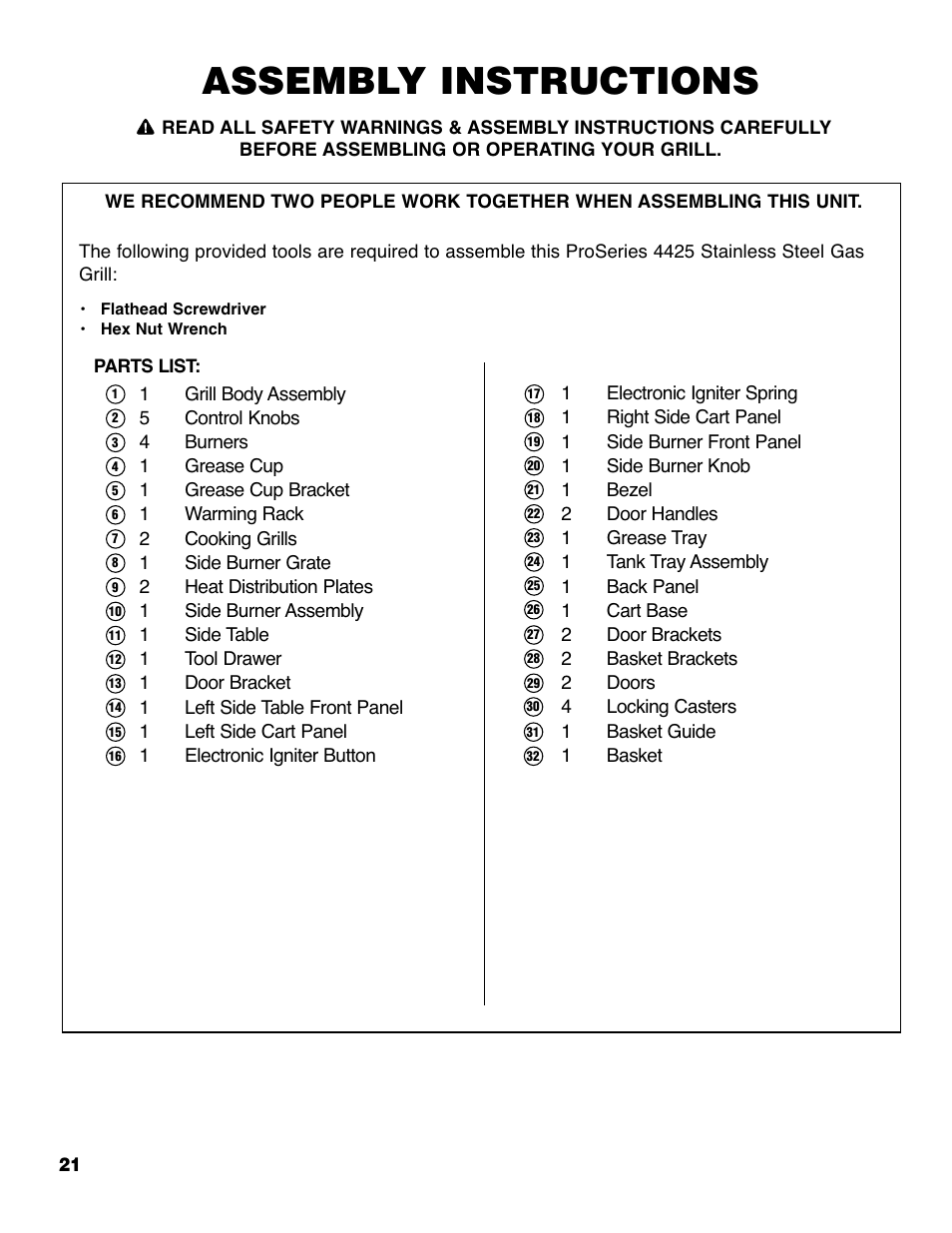 Assembly instructions | Brinkmann 4425 User Manual | Page 22 / 36