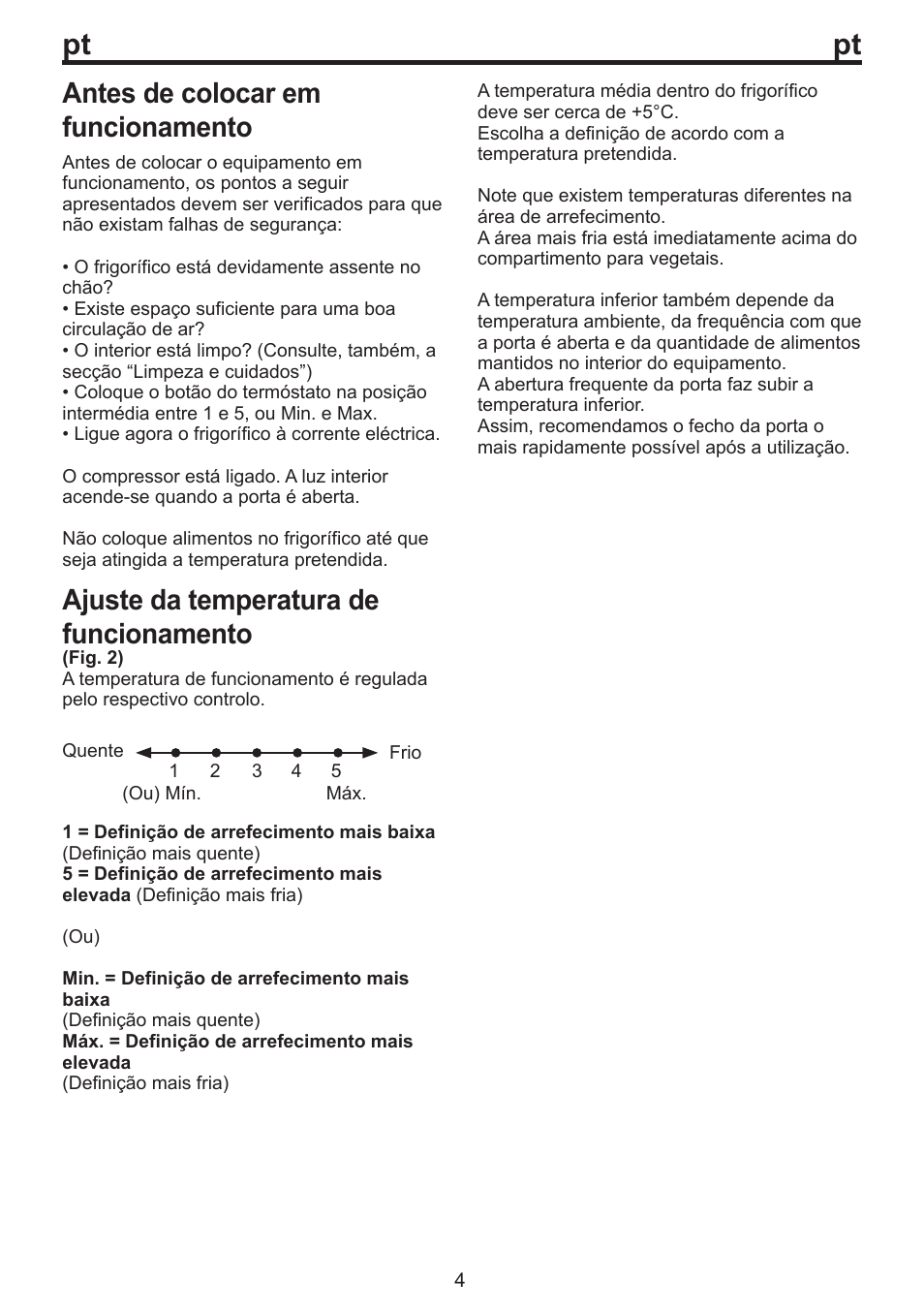 Antes de colocar em funcionamento, Ajuste da temperatura de funcionamento | Blomberg DSM 9630 X A+++ User Manual | Page 66 / 85