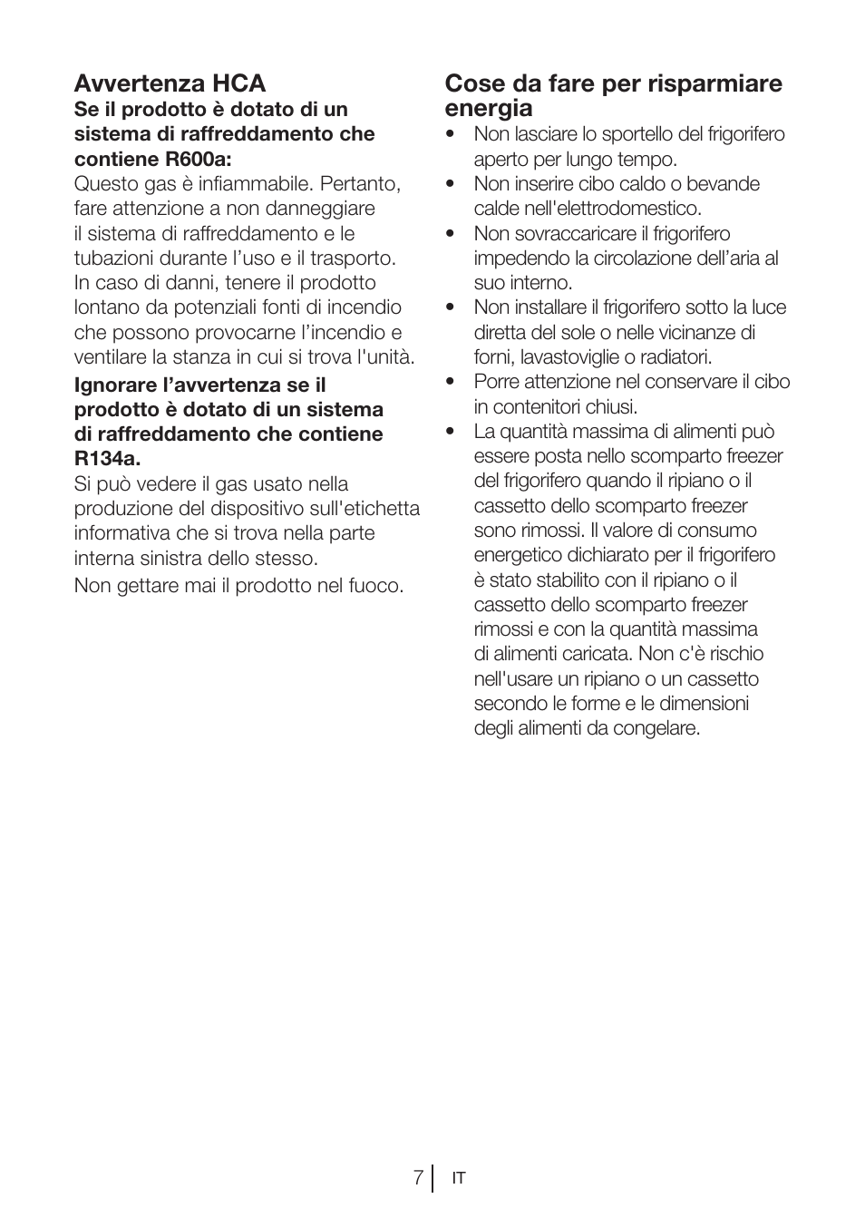 Avvertenza hca, Cose da fare per risparmiare energia | Blomberg DSM 9510 X A+ User Manual | Page 102 / 191