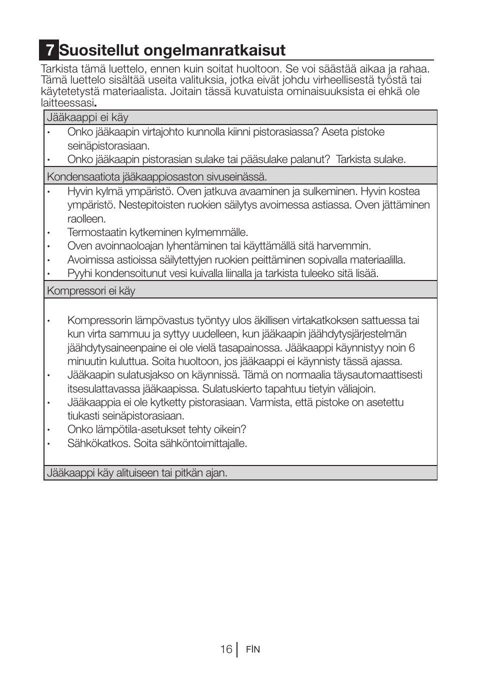 7suositellut ongelmanratkaisut | Blomberg DSM 9510 X A+ User Manual | Page 148 / 191