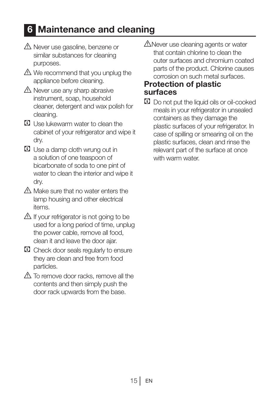 6maintenance and cleaning | Blomberg DSM 9510 X A+ User Manual | Page 16 / 191