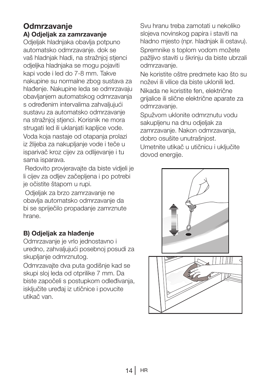 Odmrzavanje | Blomberg DSM 9510 X A+ User Manual | Page 167 / 191