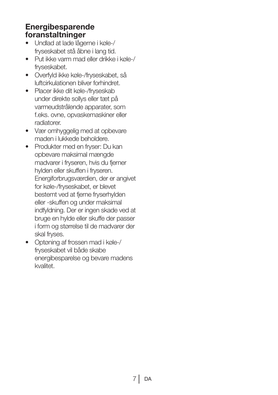 Energibesparende foranstaltninger | Blomberg DSM 9510 X A+ User Manual | Page 179 / 191