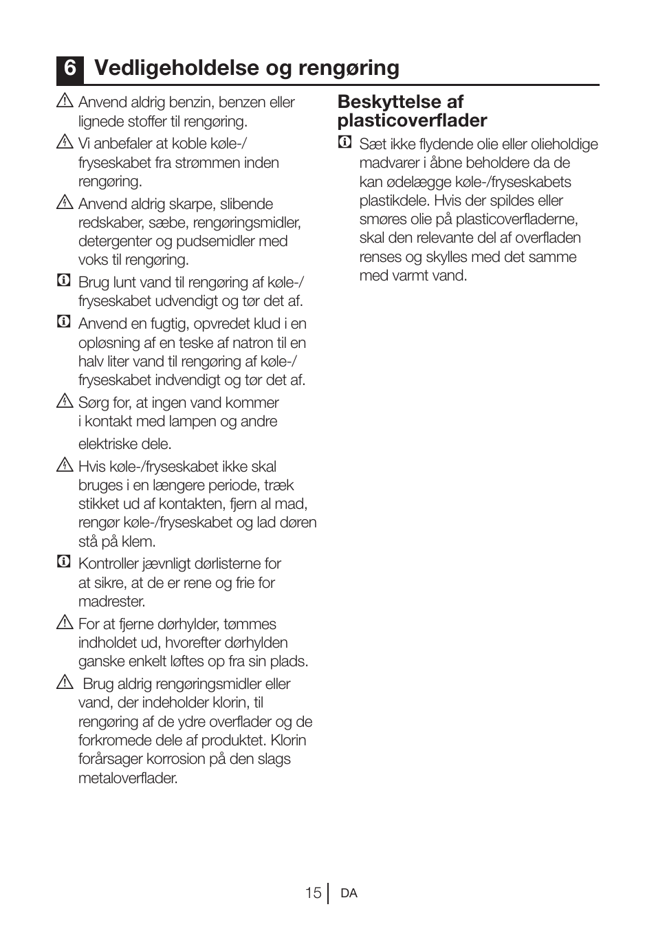 6vedligeholdelse og rengøring | Blomberg DSM 9510 X A+ User Manual | Page 187 / 191