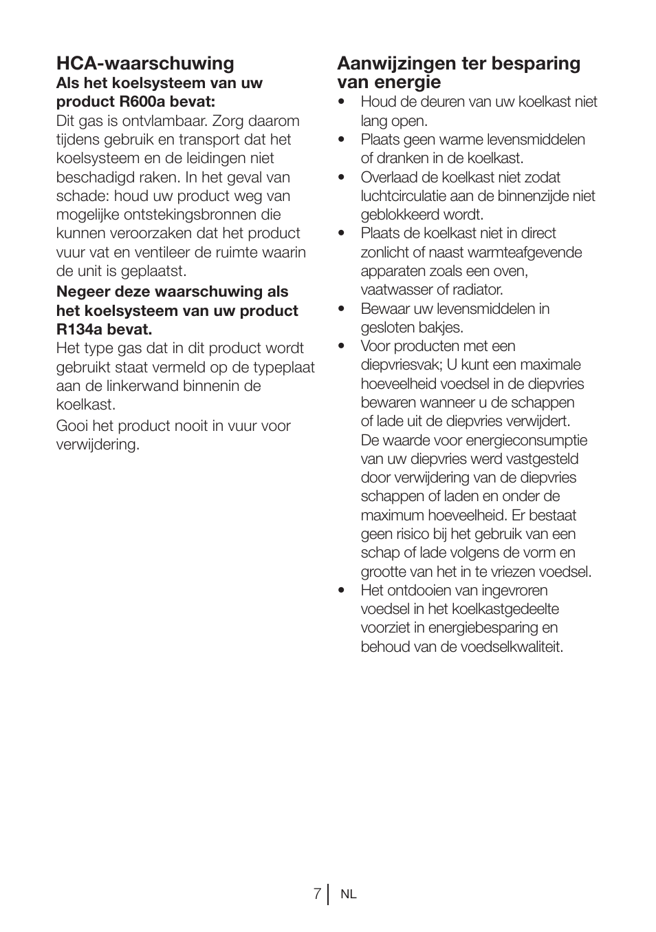 Hca-waarschuwing, Aanwijzingen ter besparing van energie | Blomberg DSM 9510 X A+ User Manual | Page 65 / 191