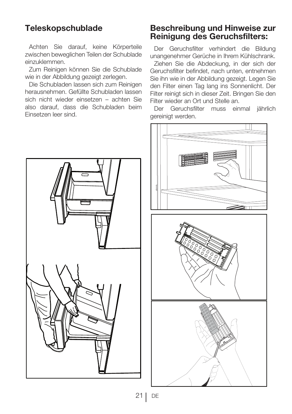 Teleskopschublade | Blomberg KNE 9920 P User Manual | Page 47 / 127