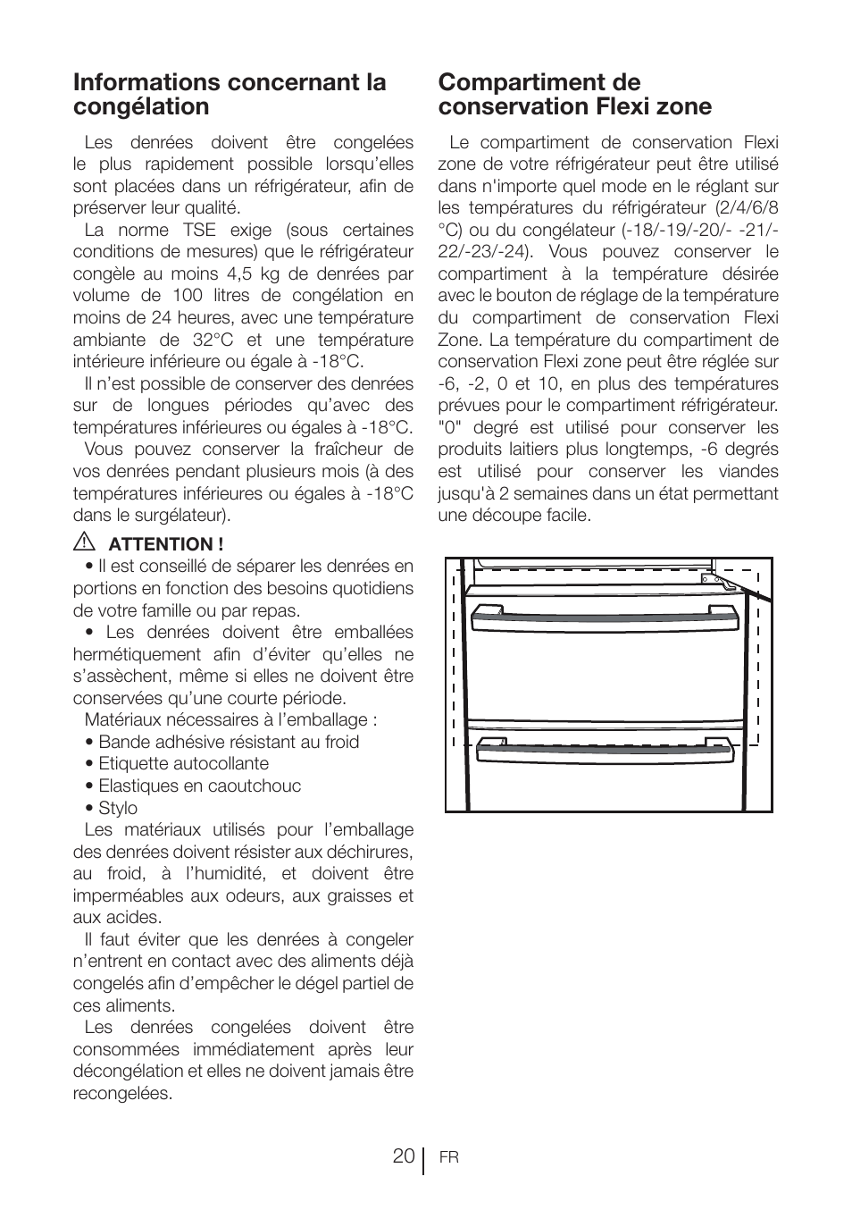 Informations concernant la congélation, Compartiment de conservation flexi zone | Blomberg KNE 9920 P User Manual | Page 71 / 127