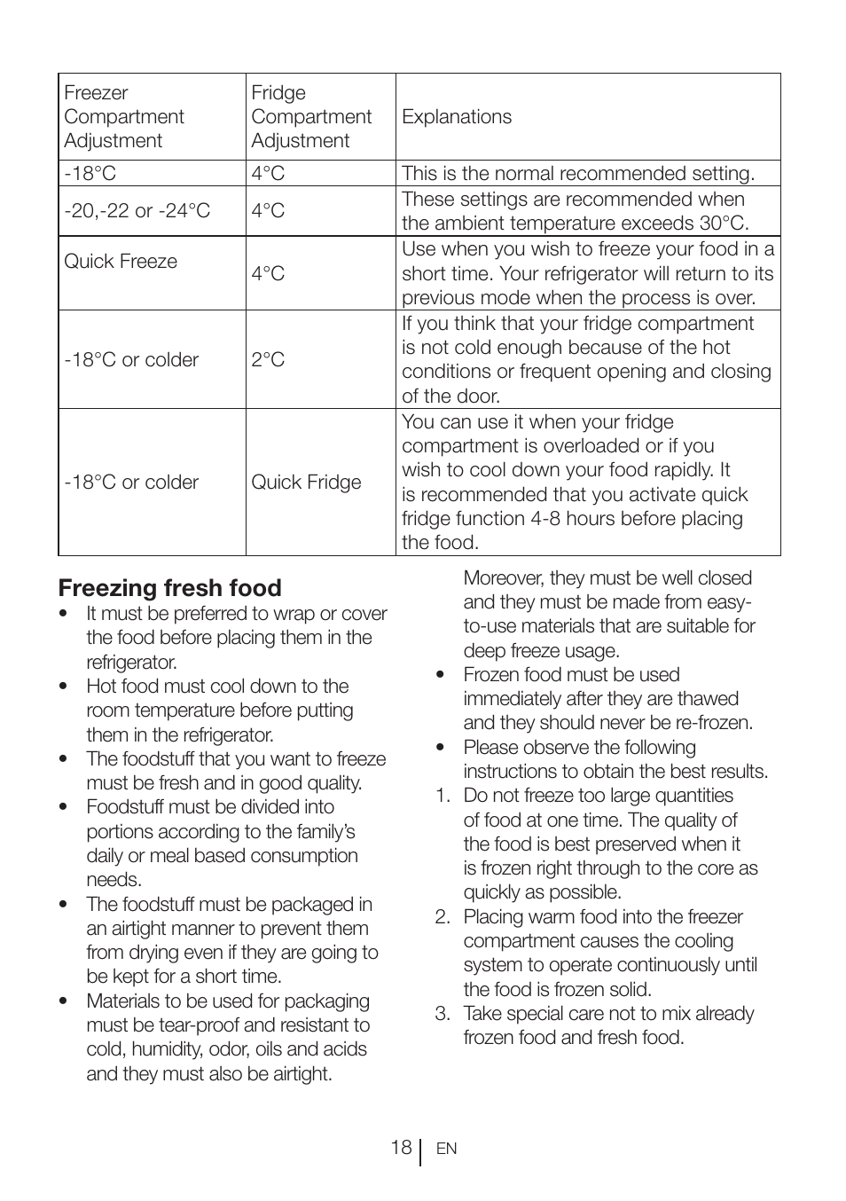 Freezing fresh food | Blomberg KND 9950 X A+ User Manual | Page 19 / 229
