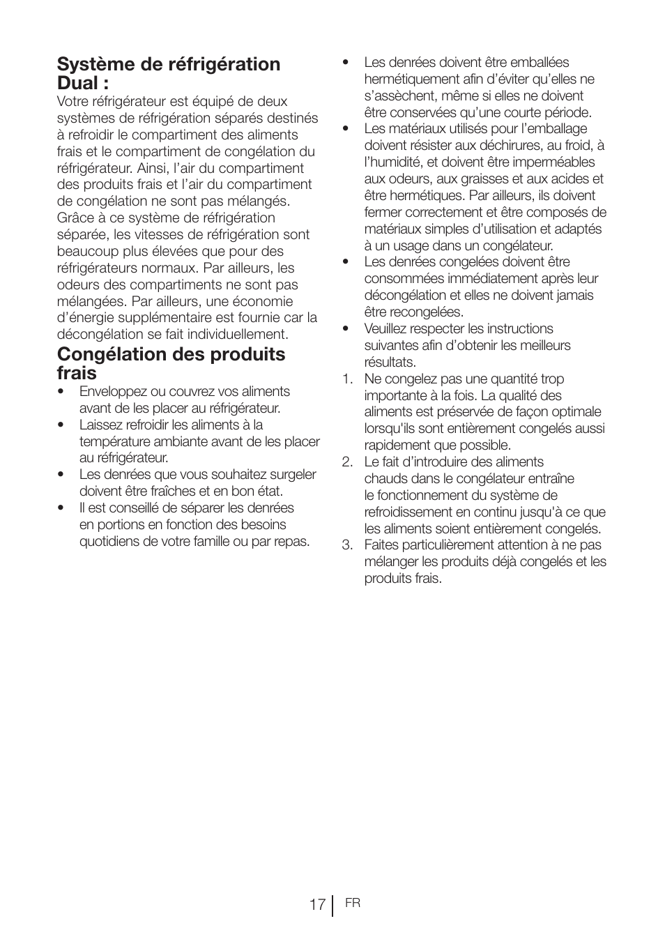 Système de réfrigération dual, Congélation des produits frais | Blomberg KND 9950 X A+ User Manual | Page 67 / 229