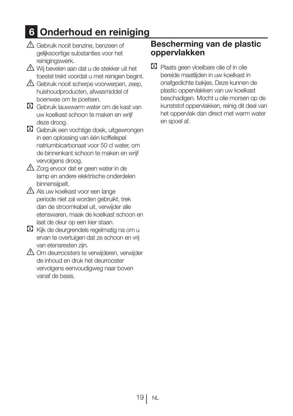 6onderhoud en reiniging, Bescherming van de plastic oppervlakken c | Blomberg KND 9950 X A+ User Manual | Page 92 / 229