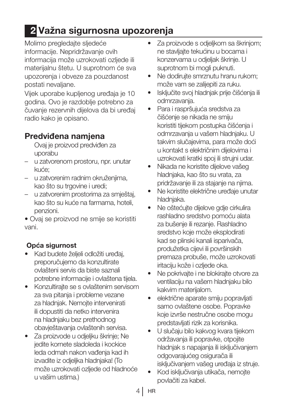 2važna sigurnosna upozorenja, Predviđena namjena | Blomberg KSM 9520 X A+ User Manual | Page 199 / 216