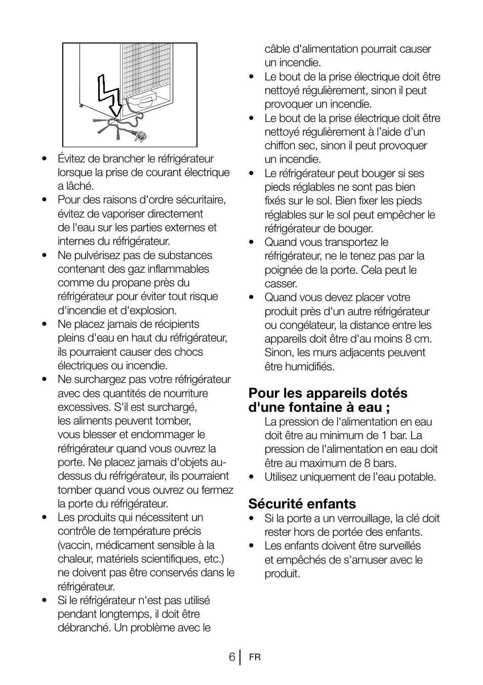 Pour les appareils dotés d'une fontaine à eau, Sécurité enfants | Blomberg KSM 9520 X A+ User Manual | Page 27 / 216
