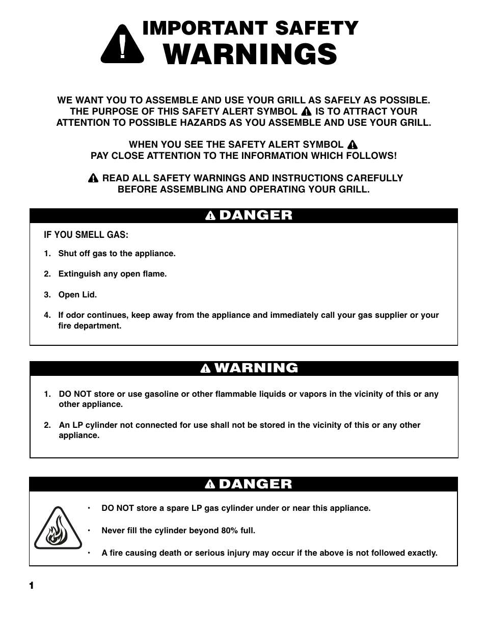 Warnings, Important safety, Danger | Warning danger | Brinkmann Series 4415 User Manual | Page 2 / 32
