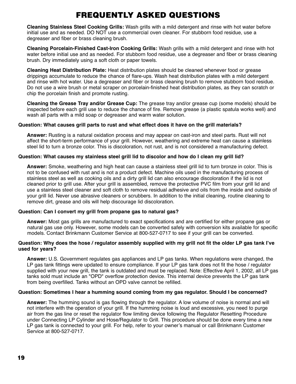 Frequently asked questions | Brinkmann Series 4415 User Manual | Page 20 / 32