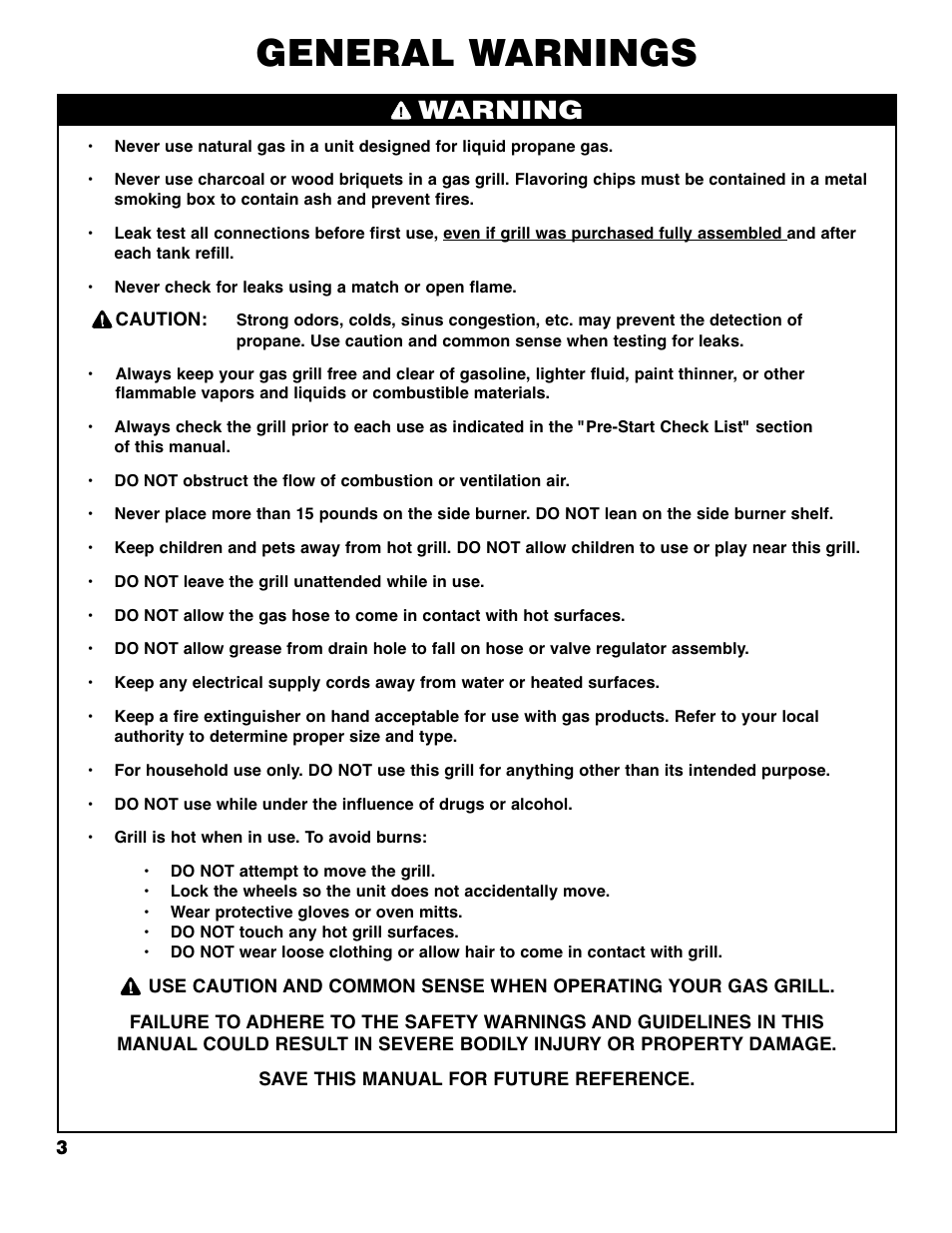 General warnings, Warning | Brinkmann Series 4415 User Manual | Page 4 / 32