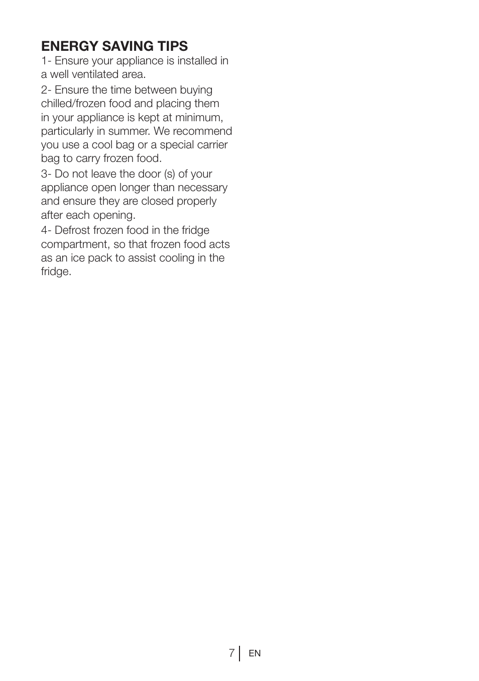 Energy saving tips | Blomberg KGM 9680 User Manual | Page 7 / 25