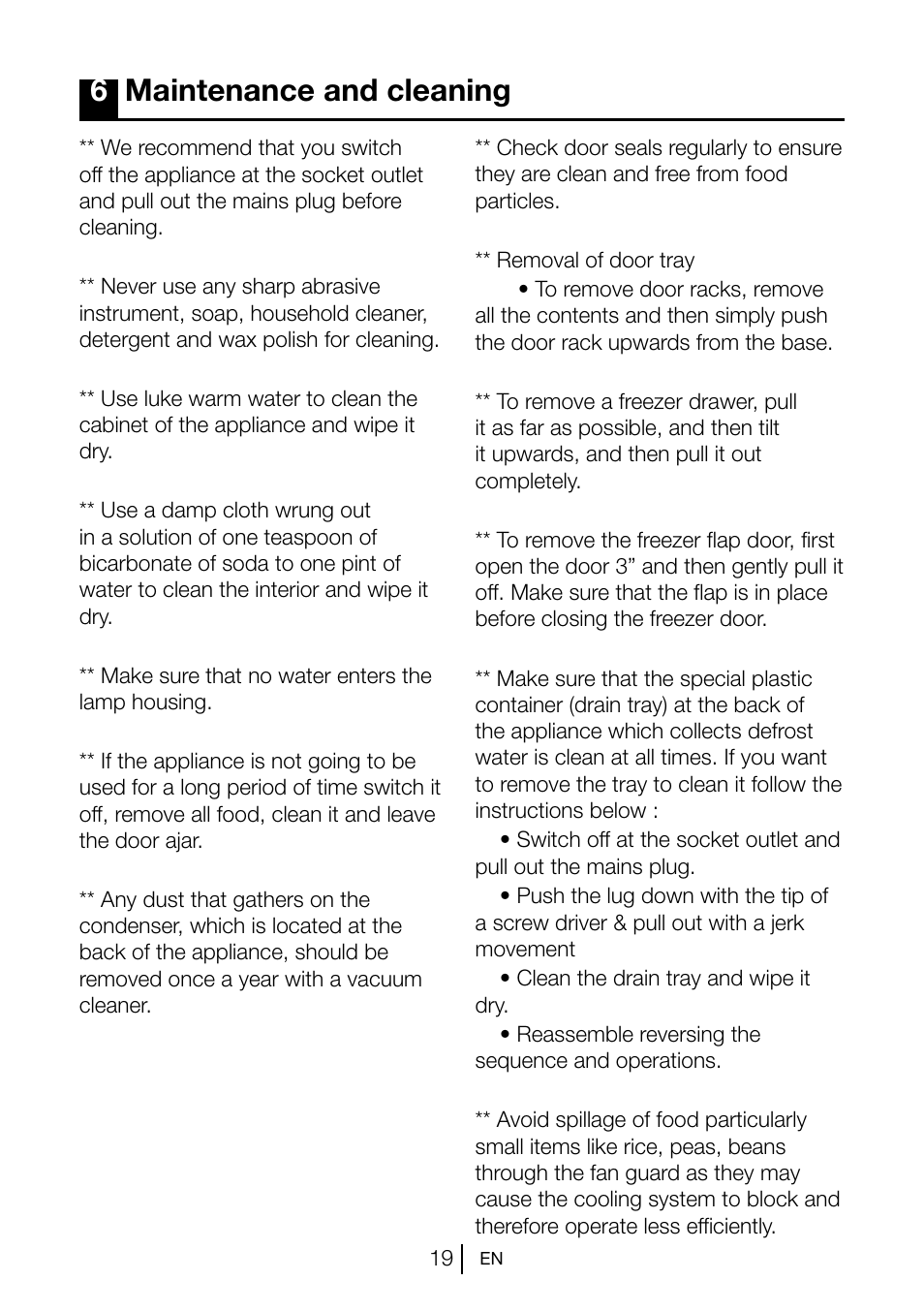 6maintenance and cleaning | Blomberg KGM 9690 User Manual | Page 20 / 25