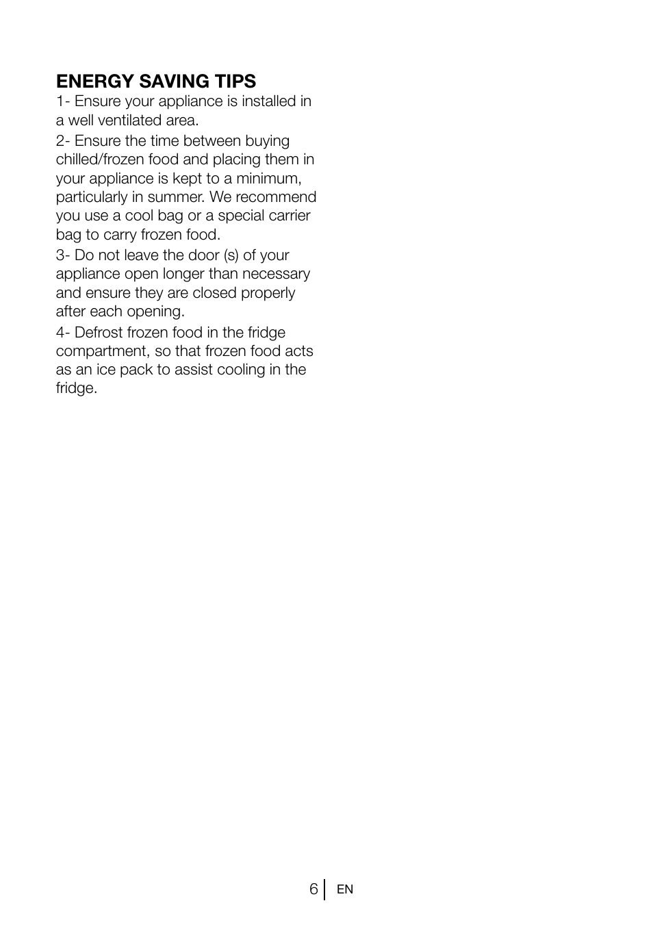 Energy saving tips | Blomberg KGM 9690 User Manual | Page 7 / 25