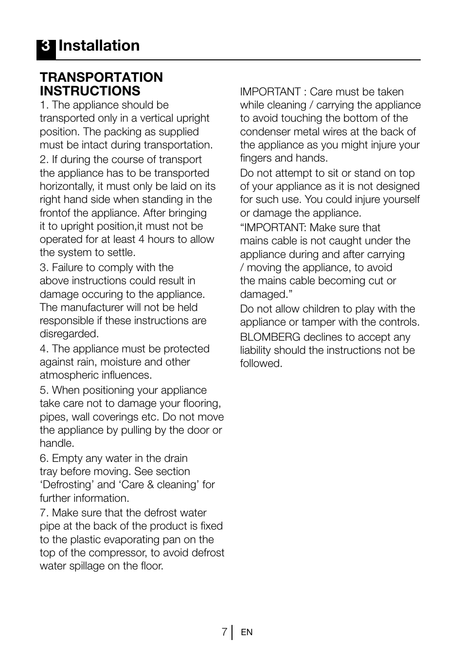3installation | Blomberg KGM 9690 User Manual | Page 8 / 25