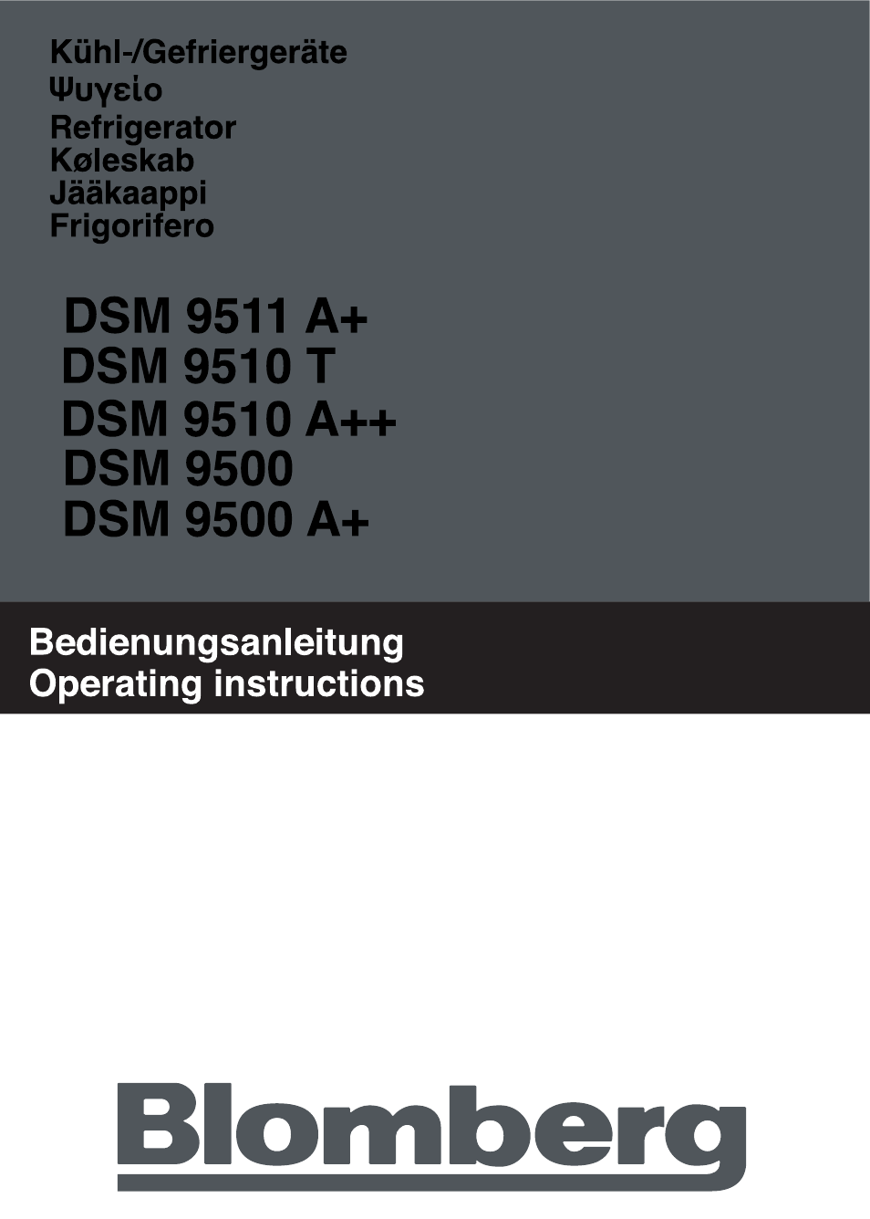 Blomberg DSM 9500 A User Manual | 72 pages