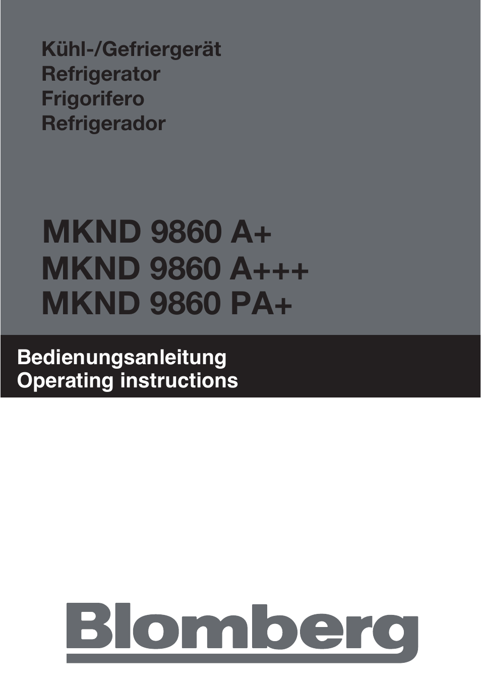 Blomberg MKND 9860 PA+ User Manual | 97 pages