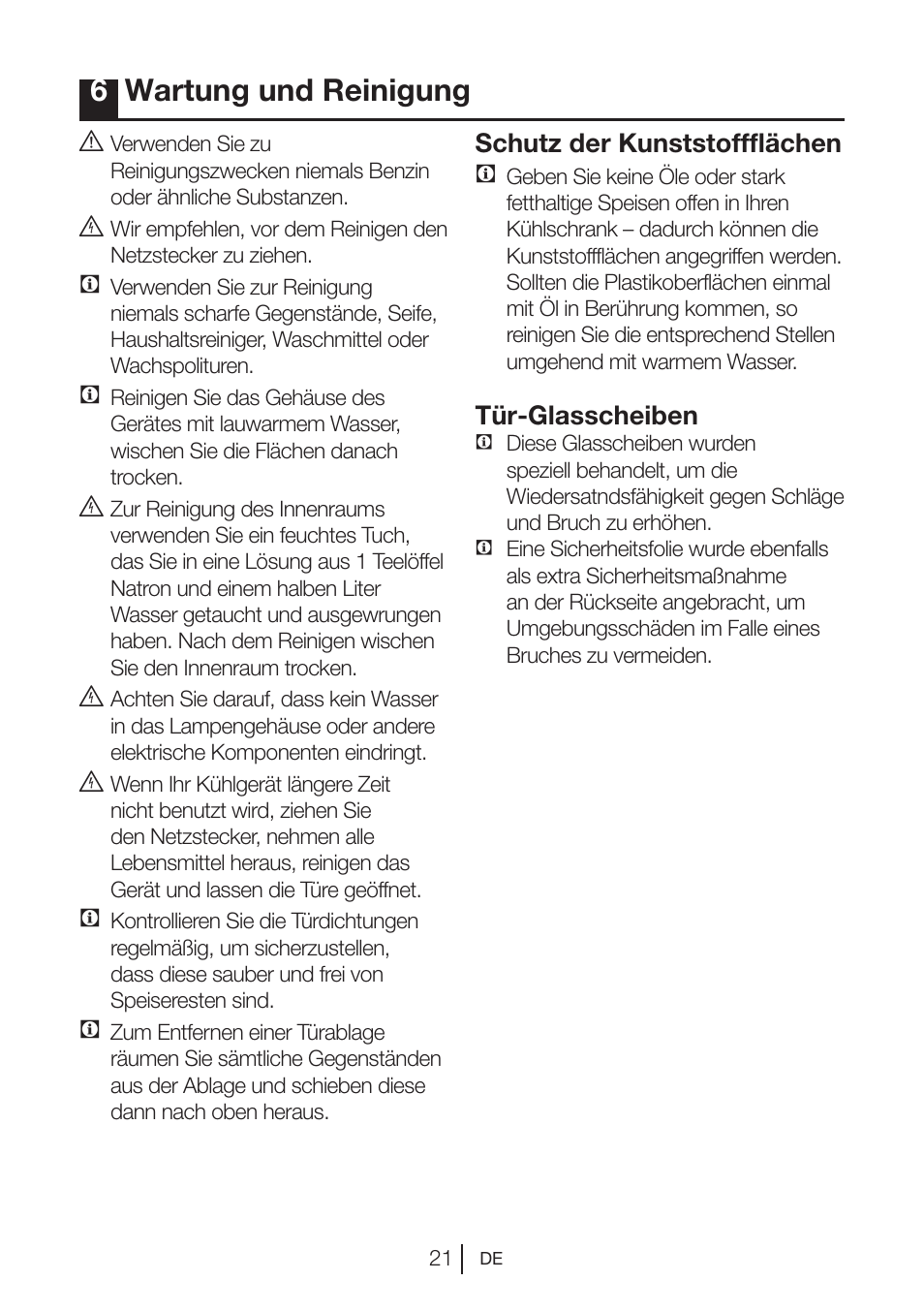 6wartung und reinigung | Blomberg MKND 9860 PA+ User Manual | Page 22 / 97