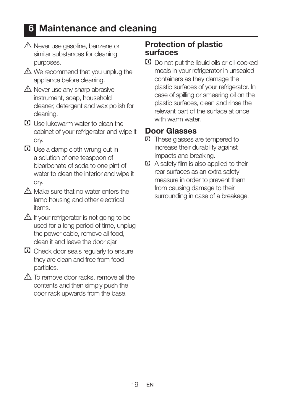 6maintenance and cleaning | Blomberg MKND 9860 PA+ User Manual | Page 45 / 97