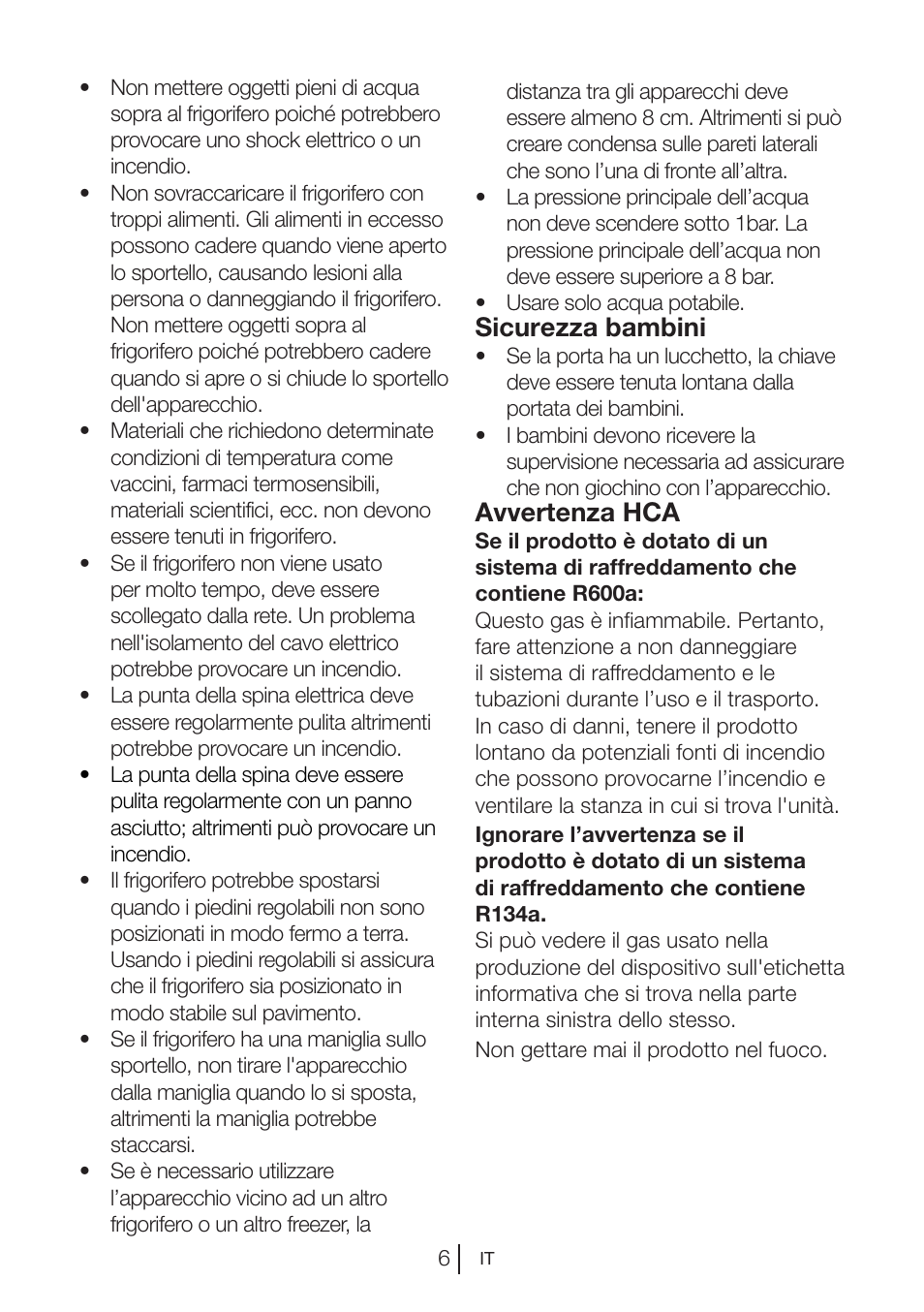 Sicurezza bambini, Avvertenza hca | Blomberg MKND 9860 PA+ User Manual | Page 54 / 97