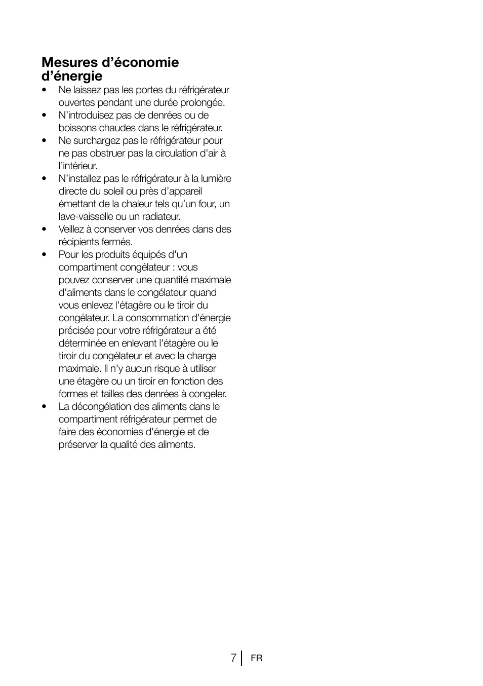 Mesures d’économie d’énergie | Blomberg KSM 9510 X A+ User Manual | Page 44 / 112