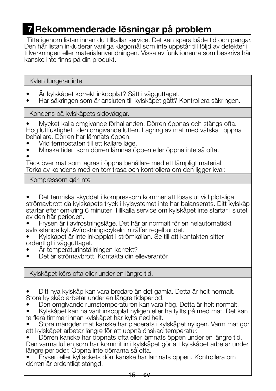 7rekommenderade lösningar på problem | Blomberg KSM 9510 X A+ User Manual | Page 90 / 112